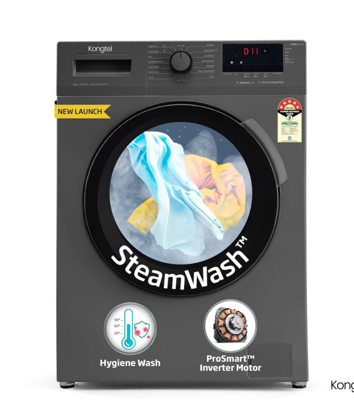 Kongtel - 8Kg 5-Star AI Control & Wi-Fi, Fully-Automatic Front Loading Washing Machine